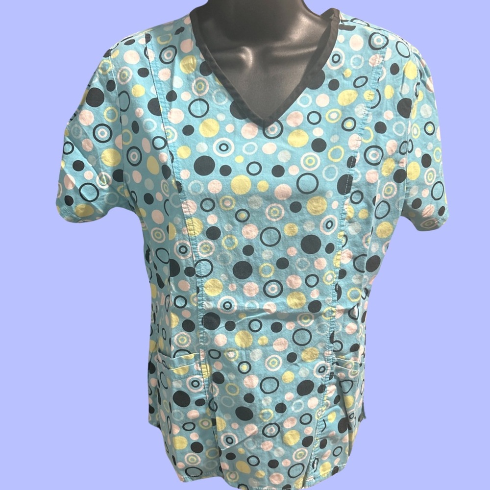 Funky scrub top.